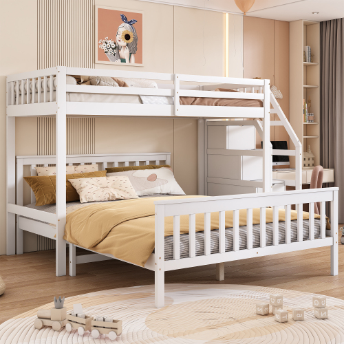 90*200cm/140*200cm Etagenbett, Kinderbett, Aufbewahrungsleiter, EN747 zertifiziert