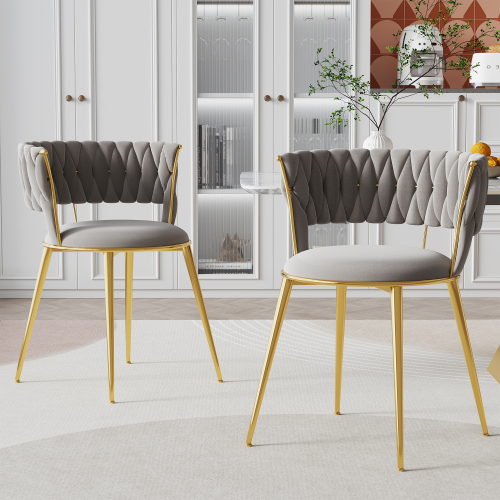 Esszimmerstuhl aus weichem Samt, 2er-Set-OKWISH