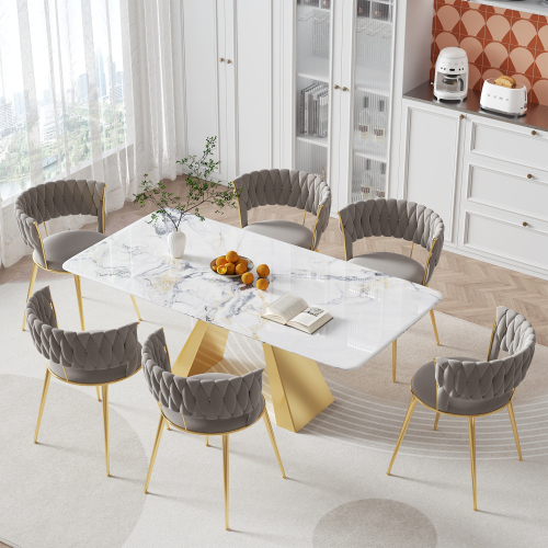 Esszimmerstuhl aus weichem Samt, 2er-Set-OKWISH