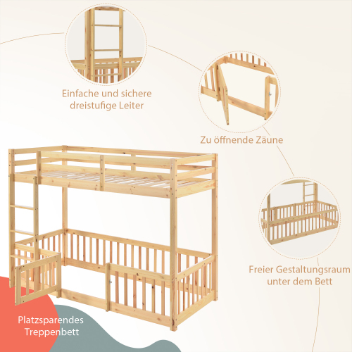 Etagenbett mit rechtwinkliger Treppe-OKWISH
