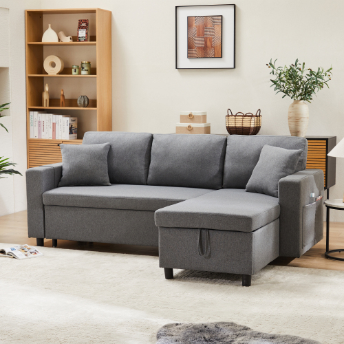 L-förmiges Sofa mit Schlaffunktion-OKWISH