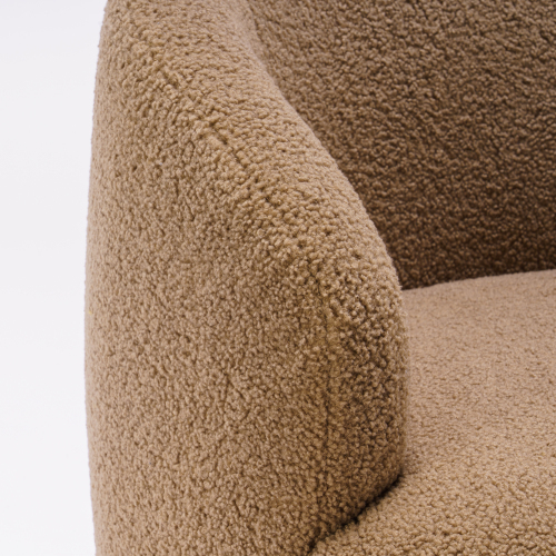 Teddy Fabric Swivel Accent Armchair Barrel Chair With Black Powder Coating Metal Ring