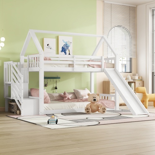 Etagenbett im Treppenhaus mit Stauraum-OKWISH