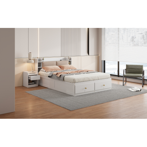 Multifunktionales modulares Bett aus Massivholz-OKWISH