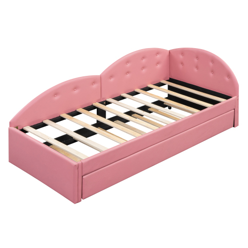 90*200cm Schlafsofa, ausgestattet mit ausziehbarem Bett, stilvoll und einfach, PU-Material