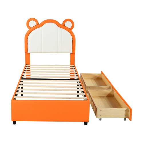 Gepolstertes Bett aus Kunstlederstoff-OKWISH