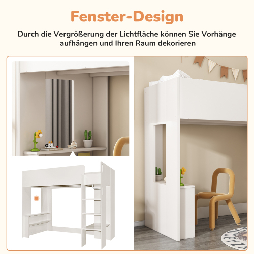 Multifunktionales Drei-in-Eins-Hochbett für Einzelbett-OKWISH