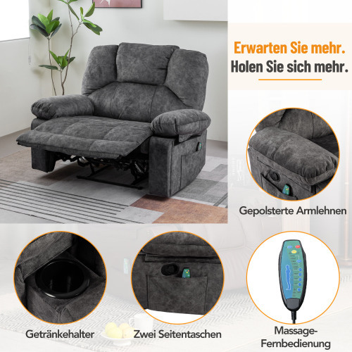 Extra breiter Massagesessel mit manueller Press- und Heizfunktion-OKWISH