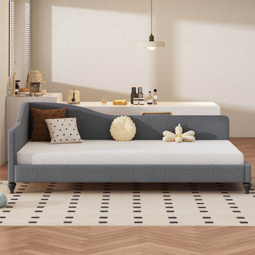 Polsterbett Schlafsofa 90*200 Multifunktionsbett mit Lattenrost und hautfreundlichem Leinenstoff