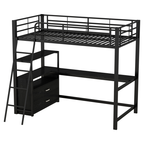 Schreibtischförmiges Bett mit flachem Eisenrahmen-OKWISH