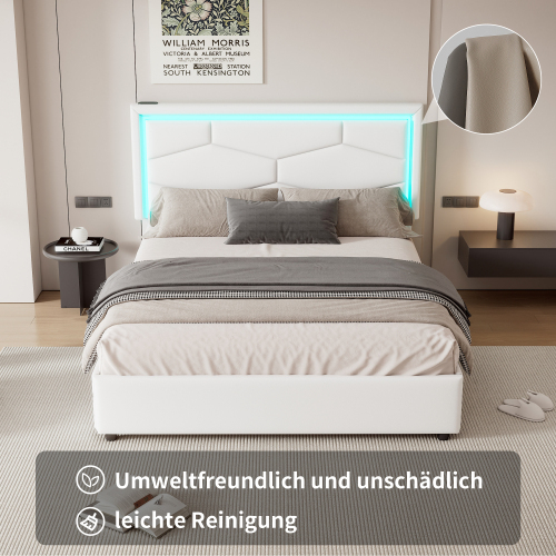 Polsterbett mit beleuchtetem Lattenrost-OKWISH