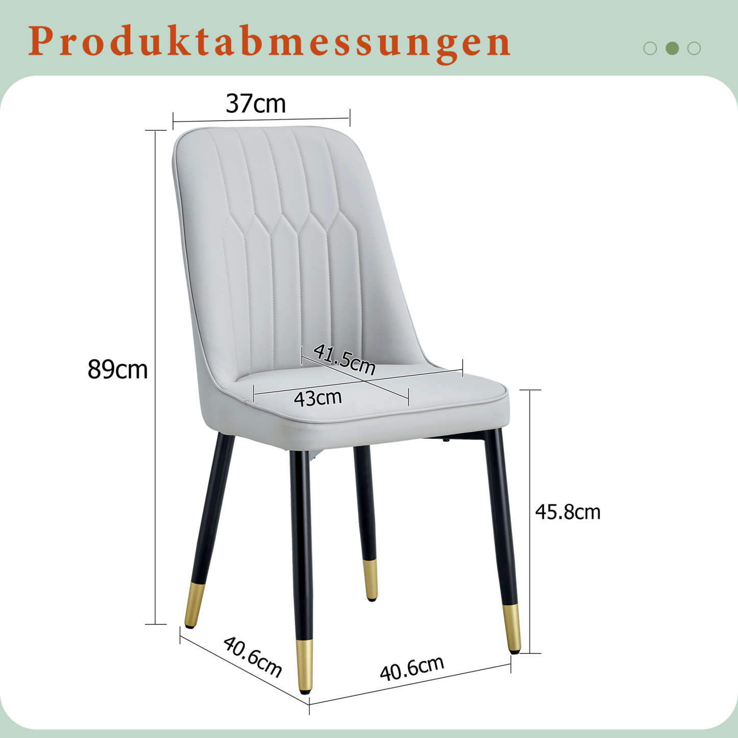 OKWISH Dining Chair with PU Seat and Metal Legs