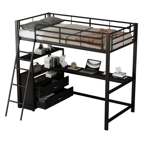 Schreibtischförmiges Bett mit flachem Eisenrahmen-OKWISH