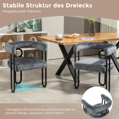 Esszimmerstuhl-Set aus Samt-OKWISH