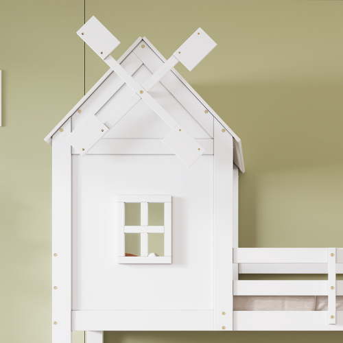 Etagenbett für Kinder mit Windmühle-OKWISH