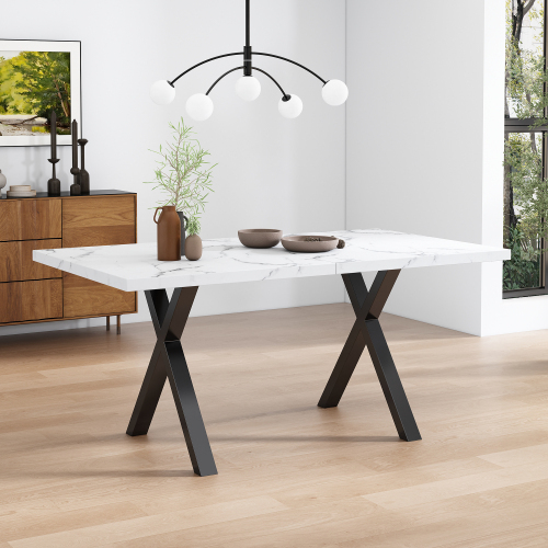 Rechteckiger Esstisch mit Kreuzbein-Design-OKWISH