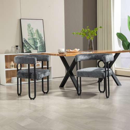 Esszimmerstuhl-Set aus Samt-OKWISH