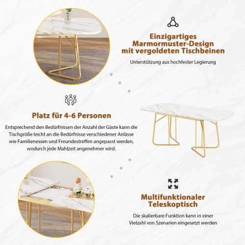 Rechtwinkliger Teleskop-Esstisch-OKWISH