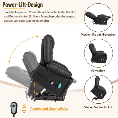 Elektrisch beheizter Massagesessel aus PU-Leder-OKWISH