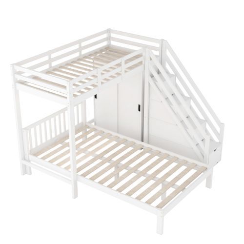 Multifunktionales Etagenbett mit Kleiderschrank-OKWISH