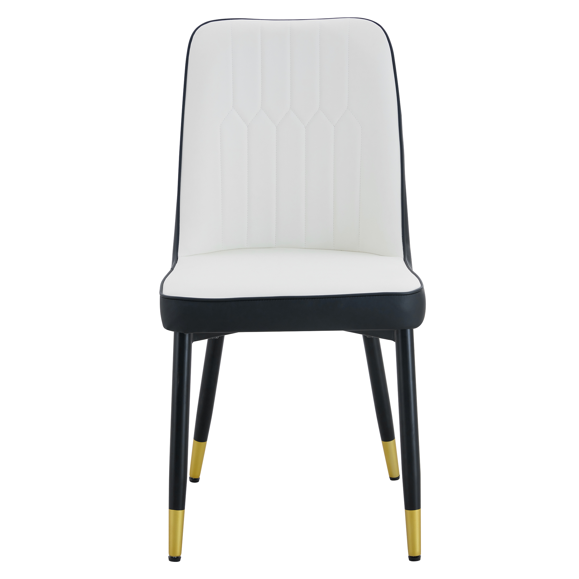 OKWISH Dining Chair with PU Leather Seat and Metal Legs