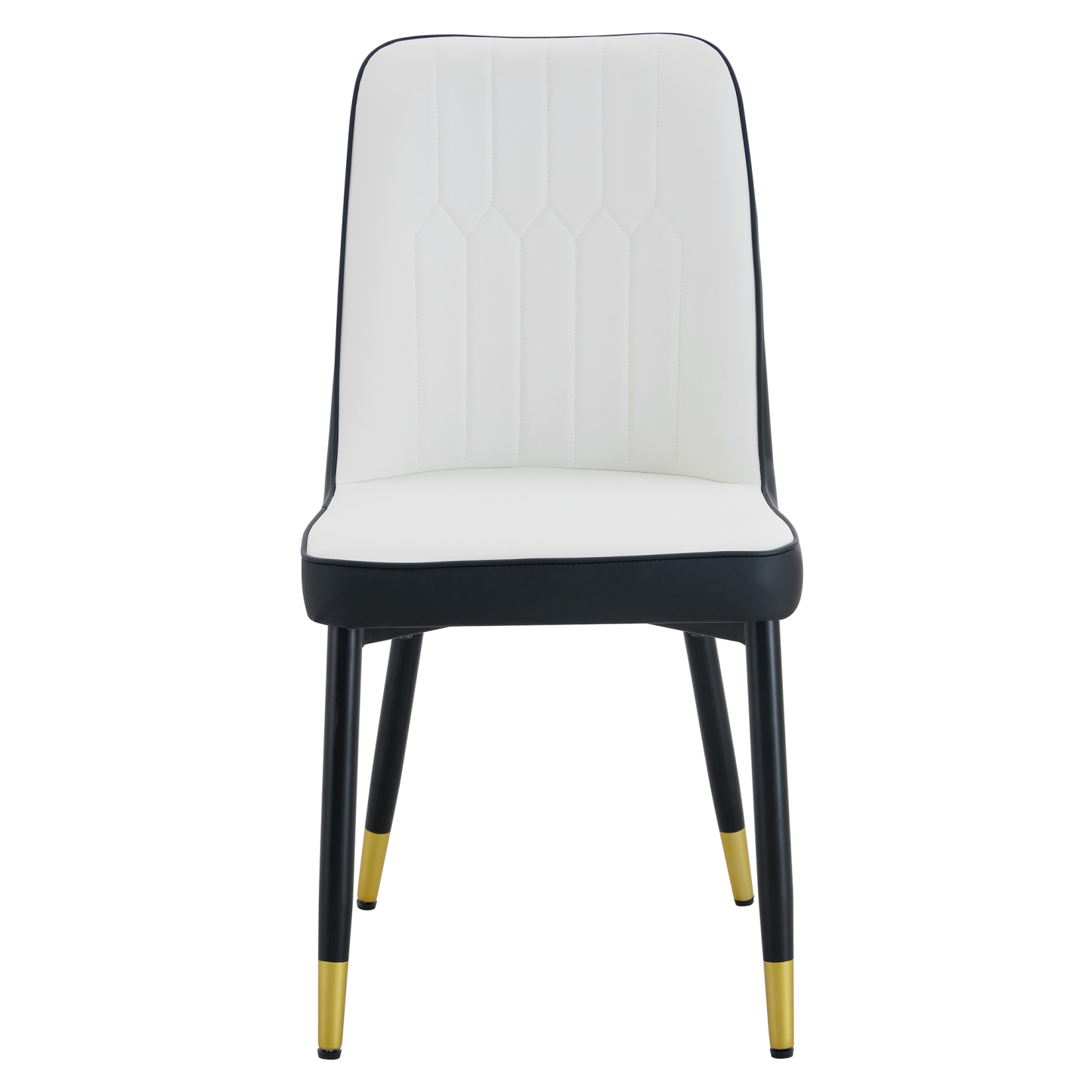 OKWISH Dining Chair with PU Leather Seat and Metal Legs