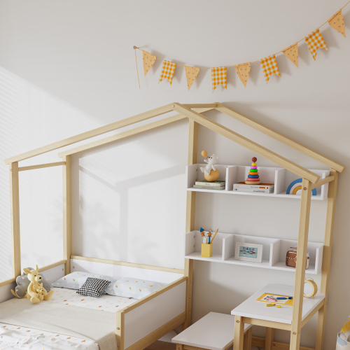 Bettrahmen aus Massivholz mit Schutzplatten-OKWISH