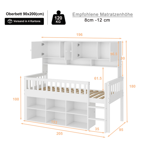 Kinderbett aus Holz mit Stauraum-OKWISH