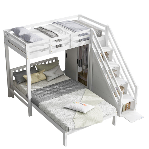 Multifunktionales Etagenbett mit Kleiderschrank-OKWISH