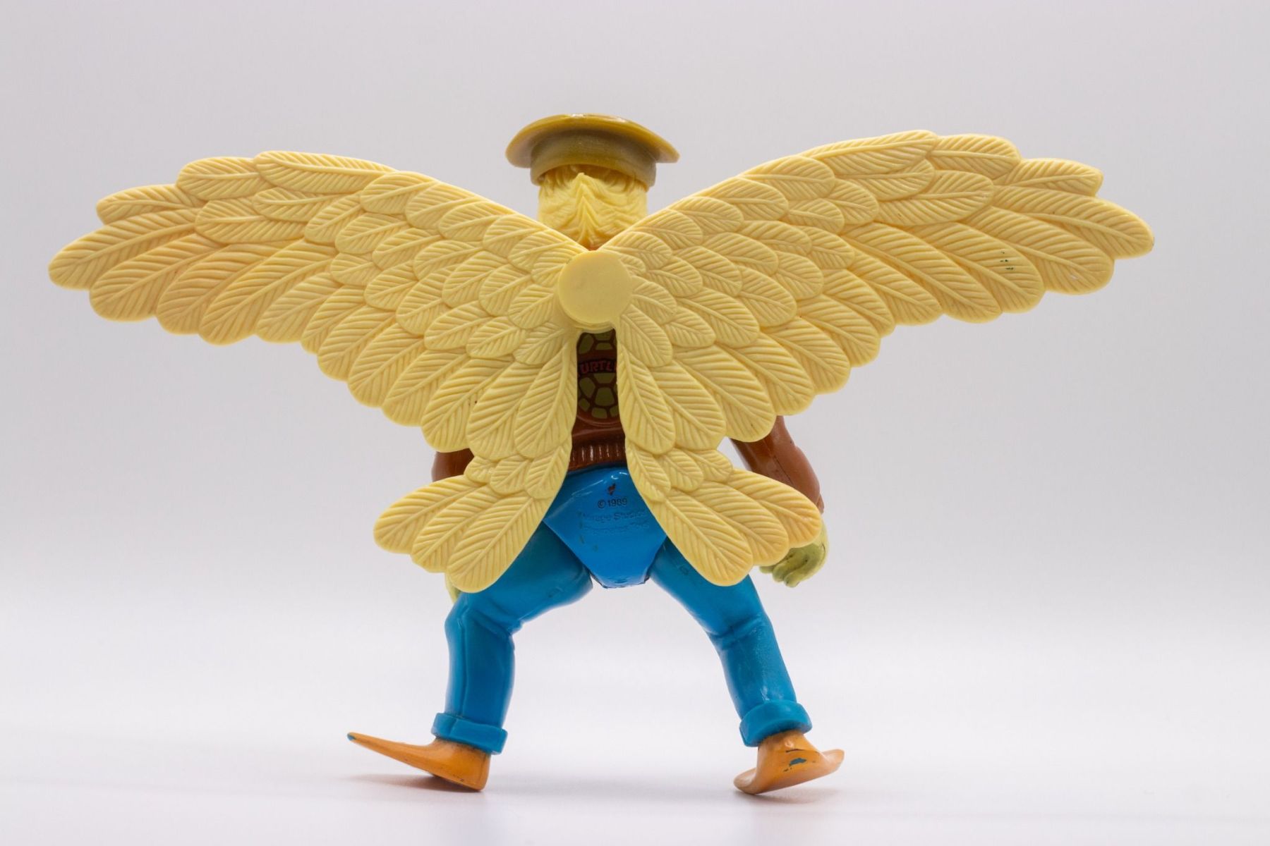 Rear shot of Ace Duck action figure showing extended wings