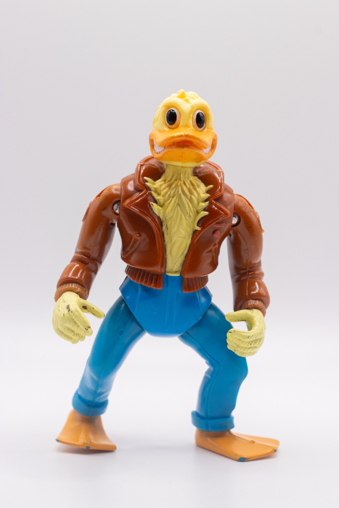 Front-facing shot of Ace Duck action figure without hat and wings