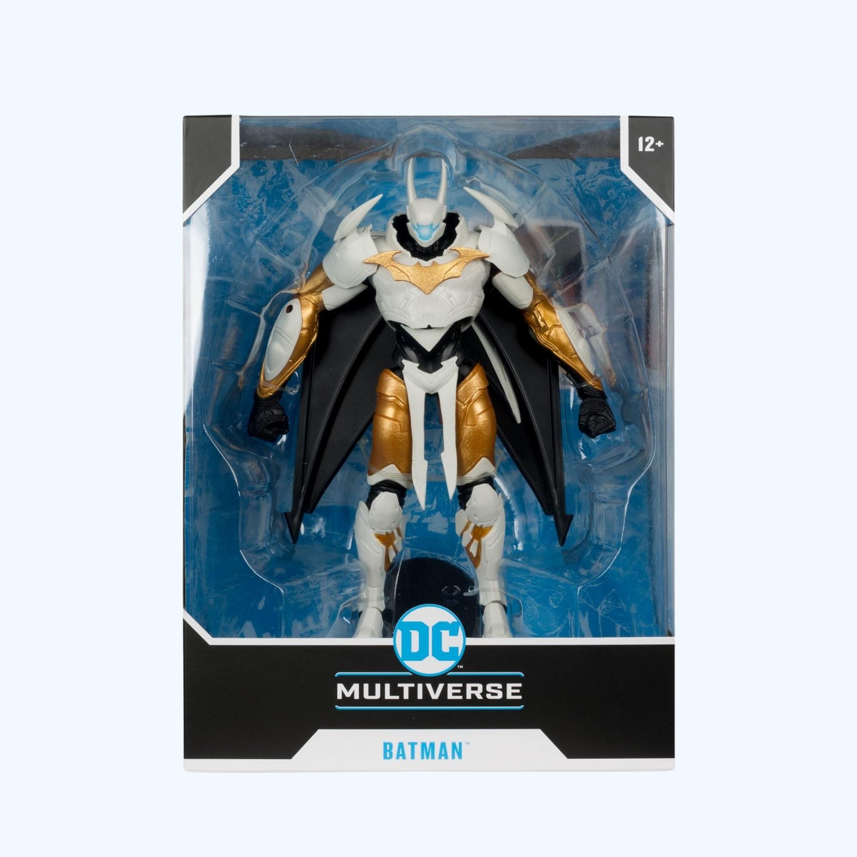 Front window box shot of Batman Mega action figure in DC Multiverse packaging