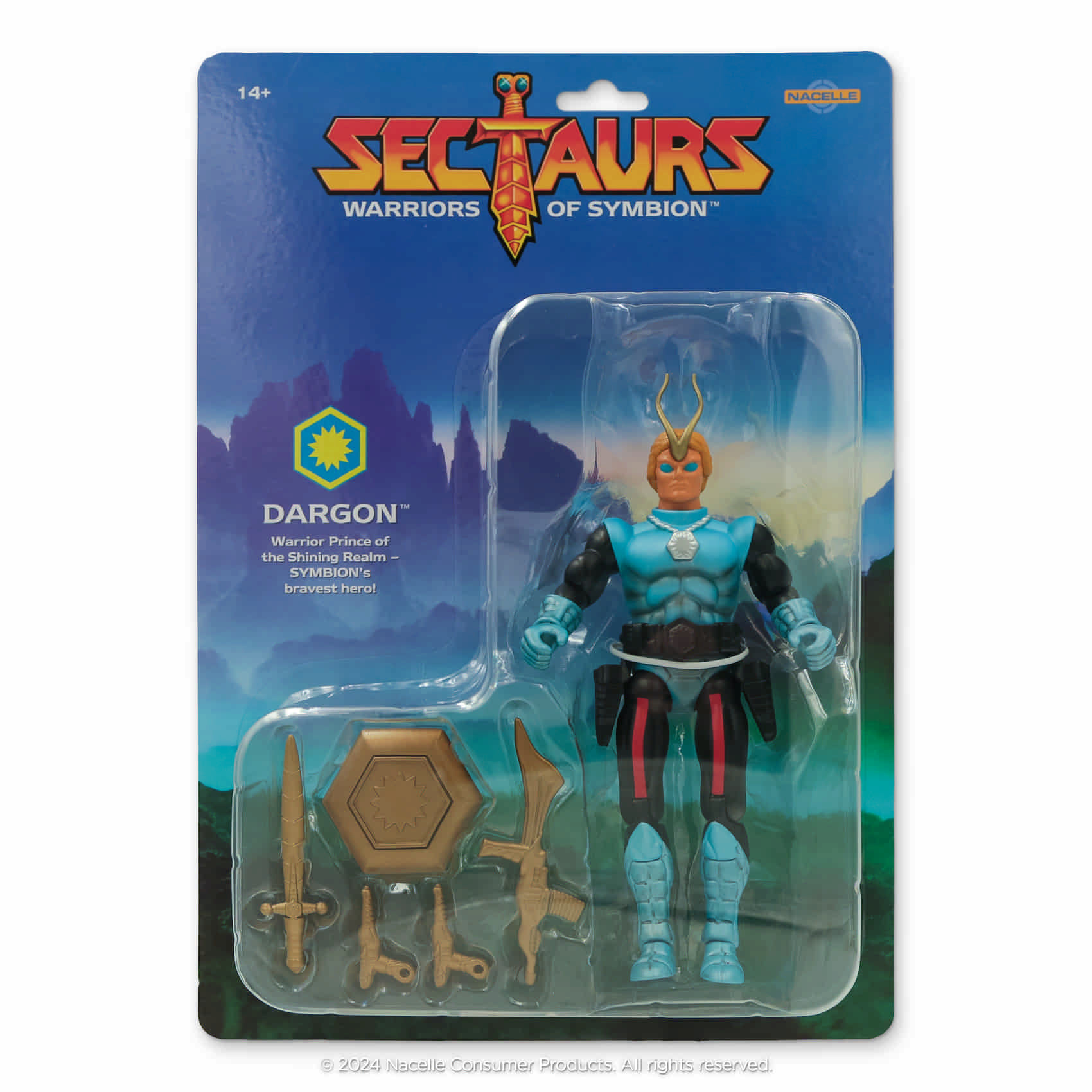 Nacelle Sectaurs Wave 1 Dargon 7-inch action figure in packaging