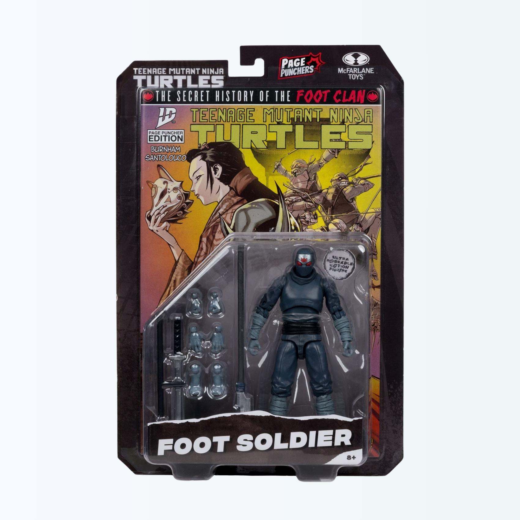 Foot Soldier action figure inside Page Punchers blister packaging with visible accessories