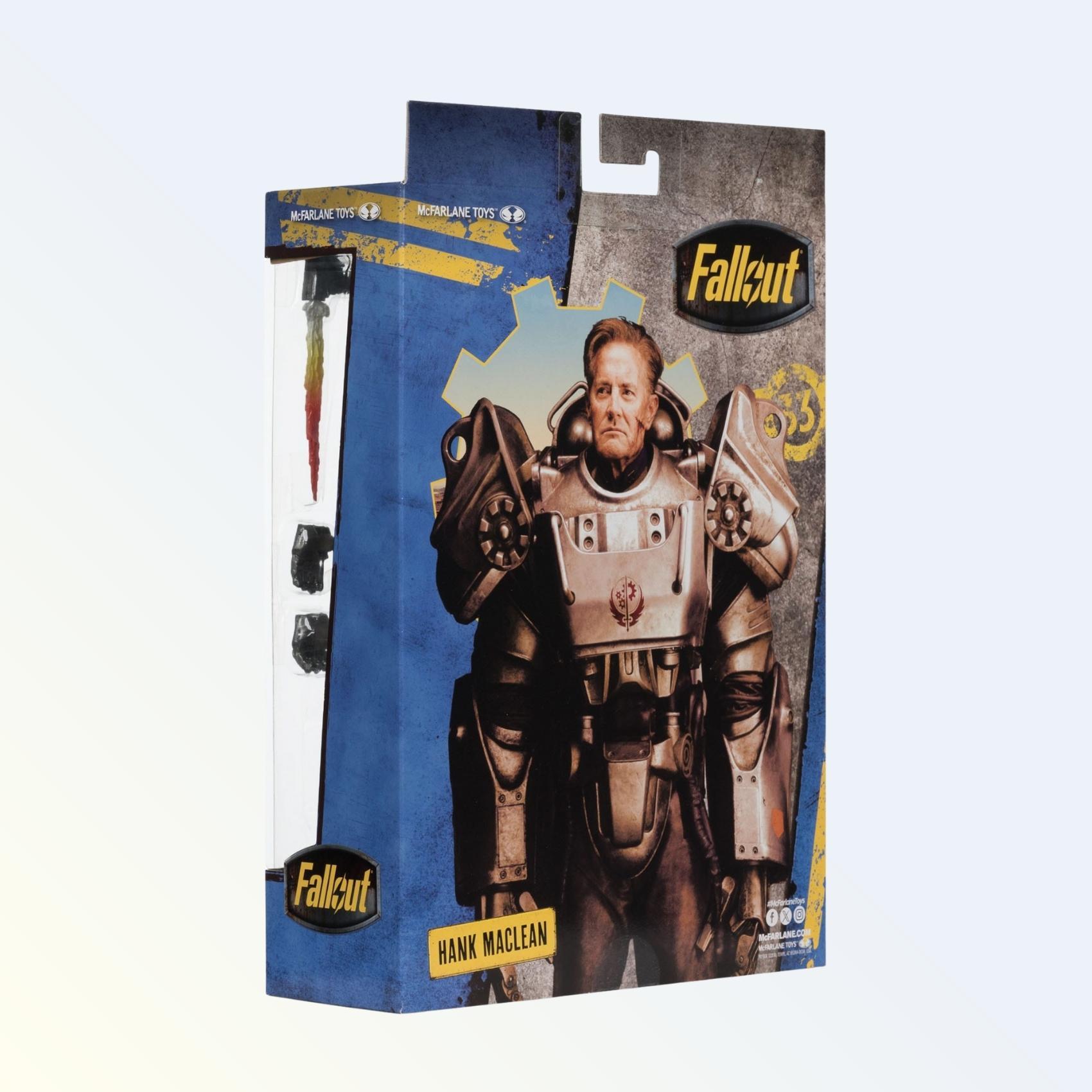 Rear packaging of Hank MacLean action figure featuring Fallout Season 2 artwork 