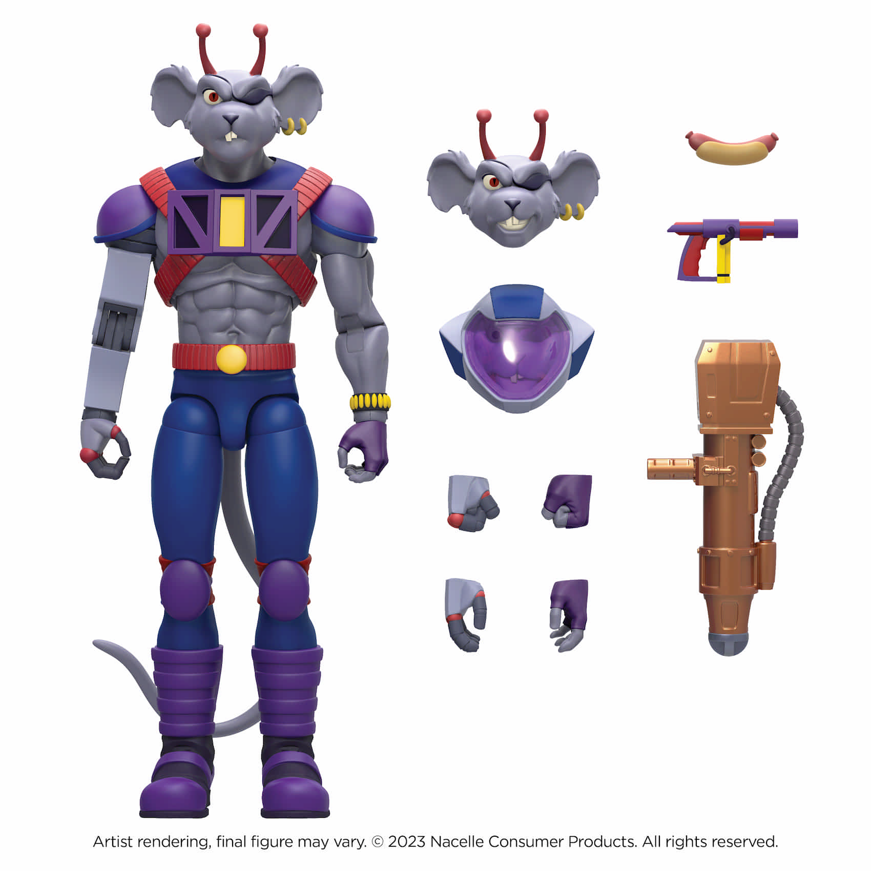 Accessories included with the Nacelle Biker Mice From Mars Wave 1 Modo action figure