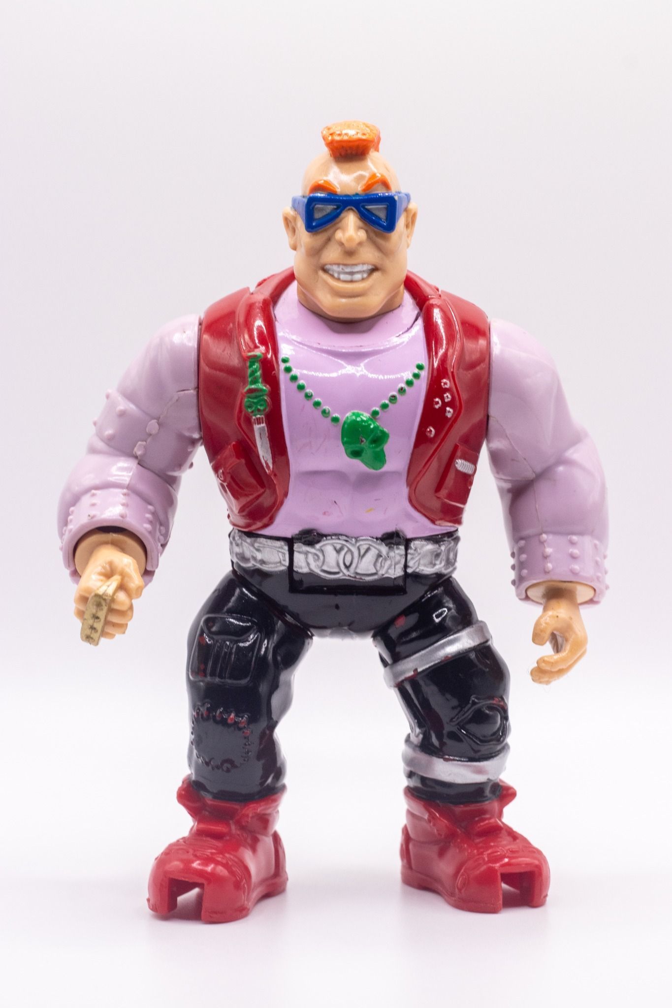 Front-facing shot of Mutatin' Bebop action figure in human form