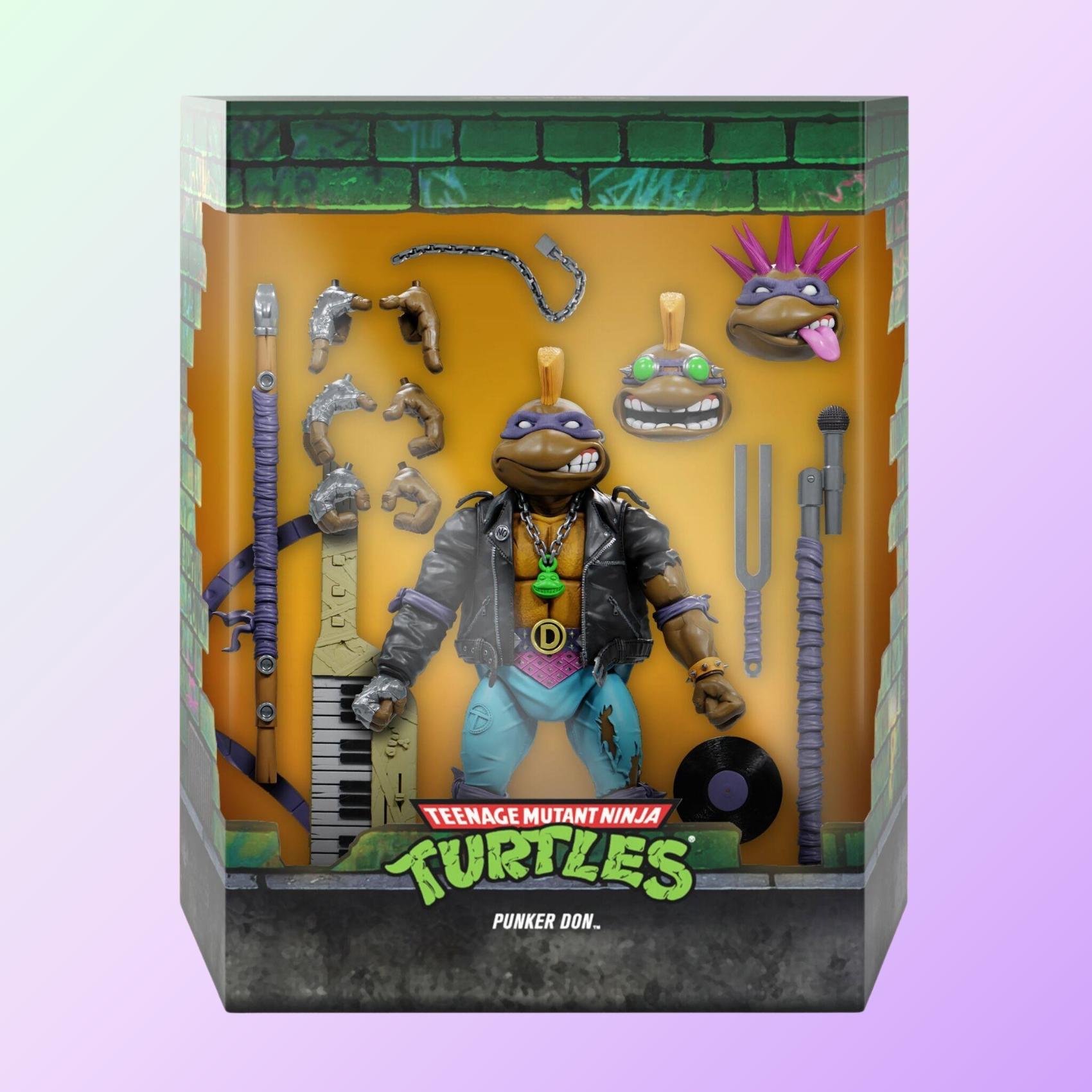 Front window box shot of Punker Don action figure with accessories visible