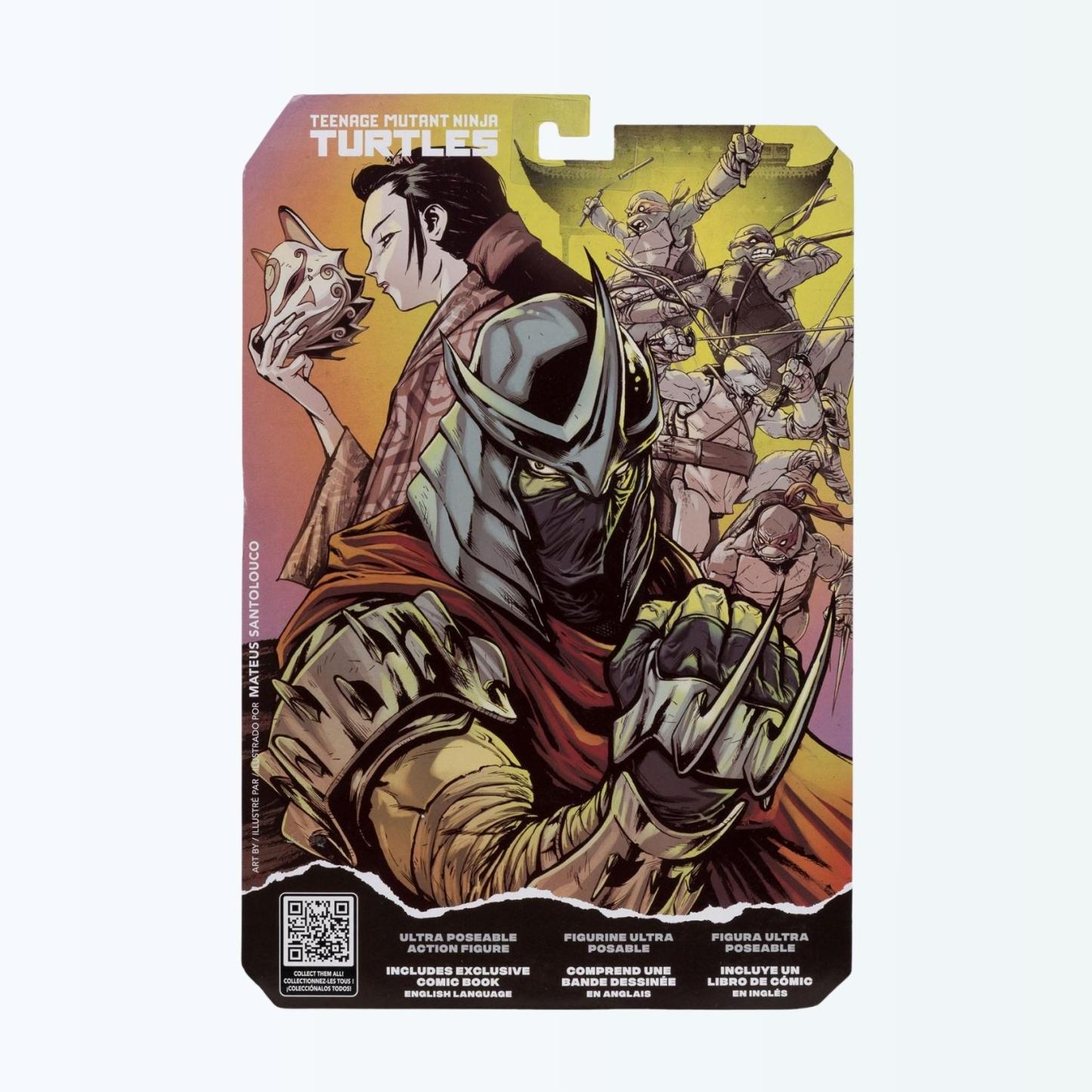 Rear packaging shot of Shredder Page Punchers figure with illustrated artwork