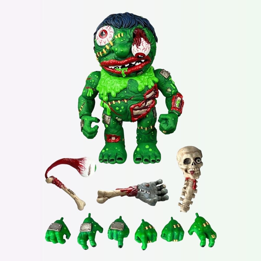 Slobulus Madballs Premium DNA action figure with accessories including alternate hands, skull, spine, and eyeball weapon