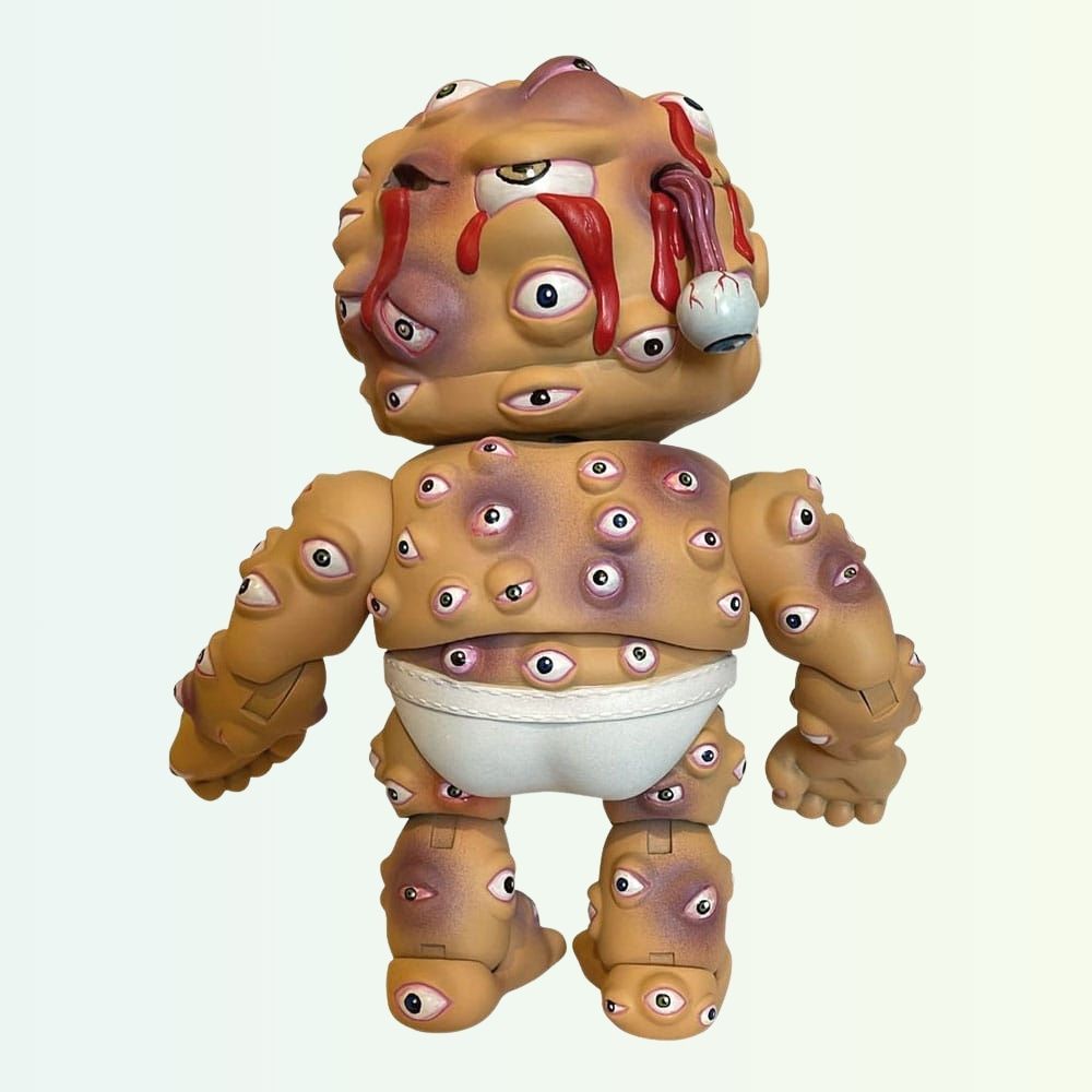 Back view of Starin' Darren action figure with blood drips and sculpted eyeballs