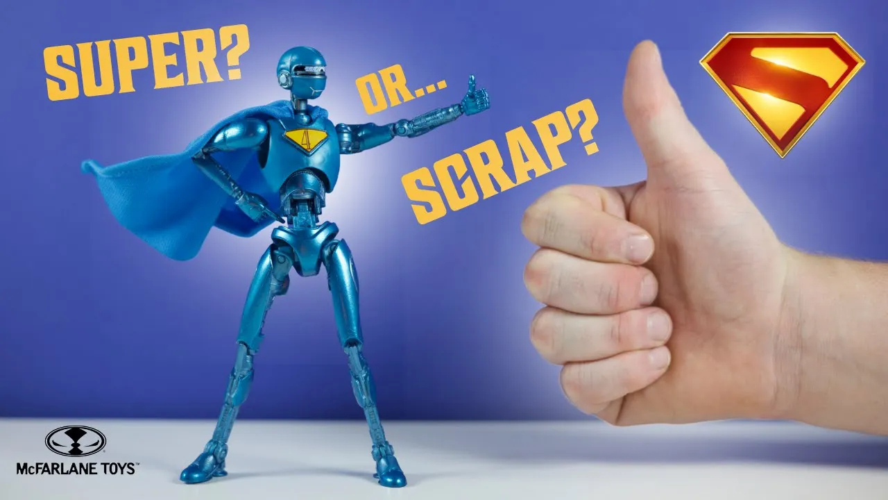 {"default":"Superman Robot #4 review thumbnail showing the figure giving a thumbs-up beside a large human hand with bold Super or Scrap text"}
