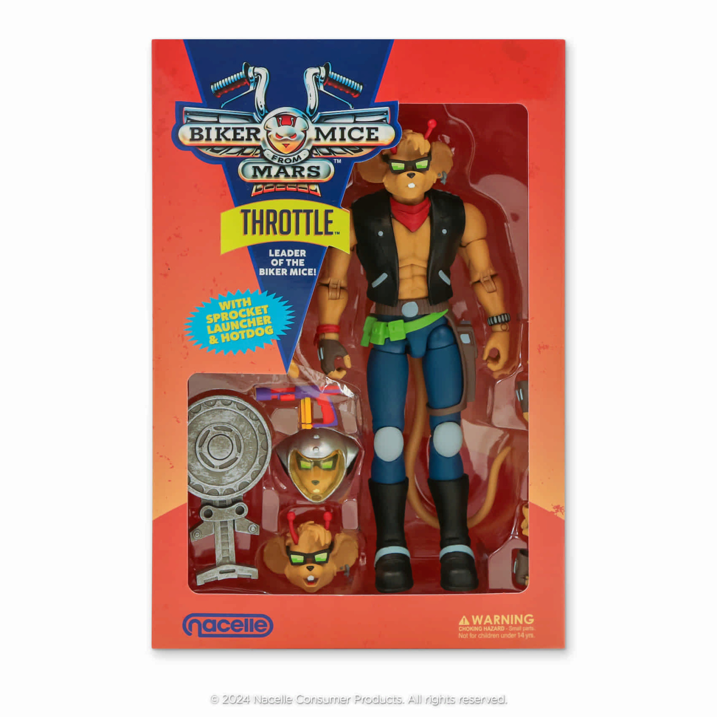 Nacelle Biker Mice From Mars Wave 1 Throttle 7-inch action figure in packaging