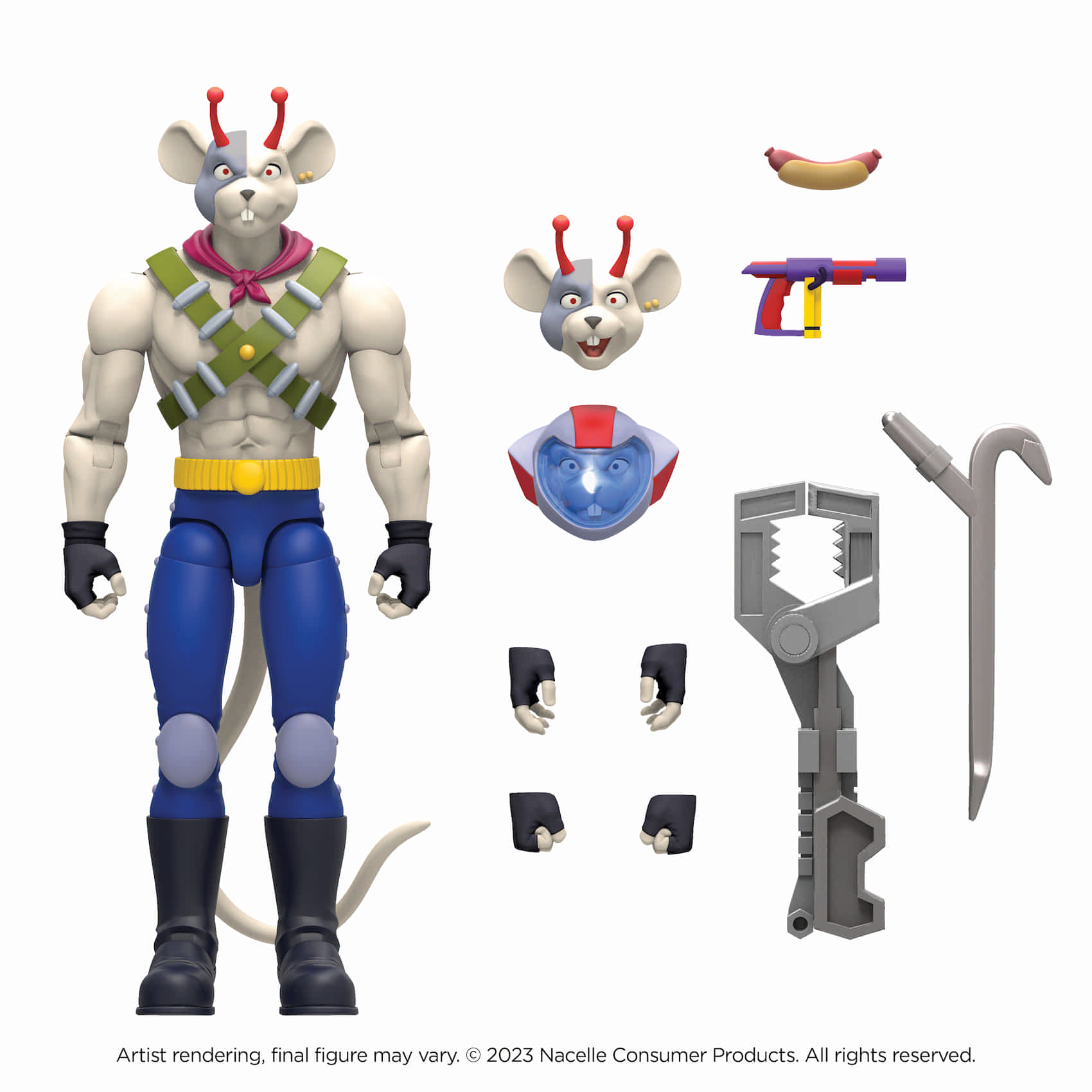 Accessories included with the Nacelle Biker Mice From Mars Wave 1 Vinnie action figure