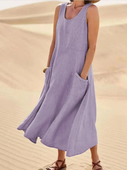 � Last Day Promotion 30% OFF �Women's Sleeveless Cotton And Linen Dress