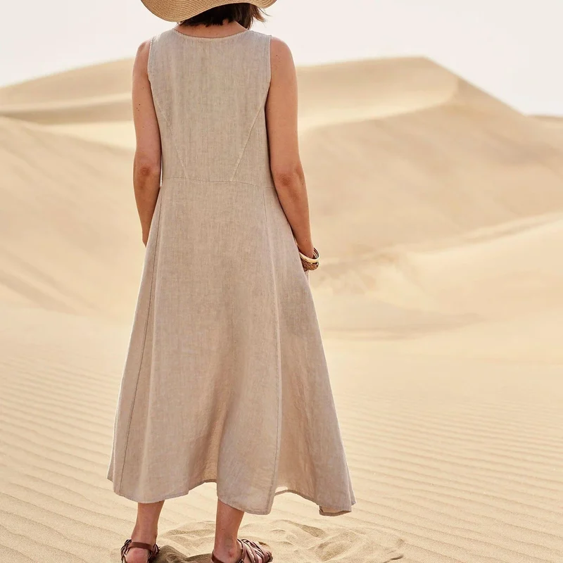� Last Day Promotion 30% OFF �Women's Sleeveless Cotton And Linen Dress