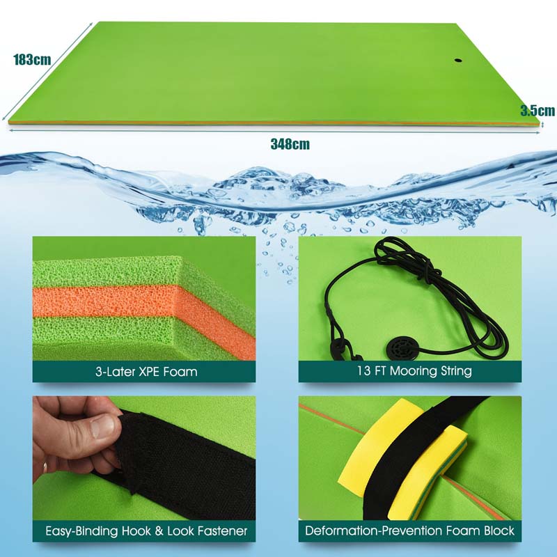 Eletriclife 12 x 6 Feet 3 Layer Floating Water Pad