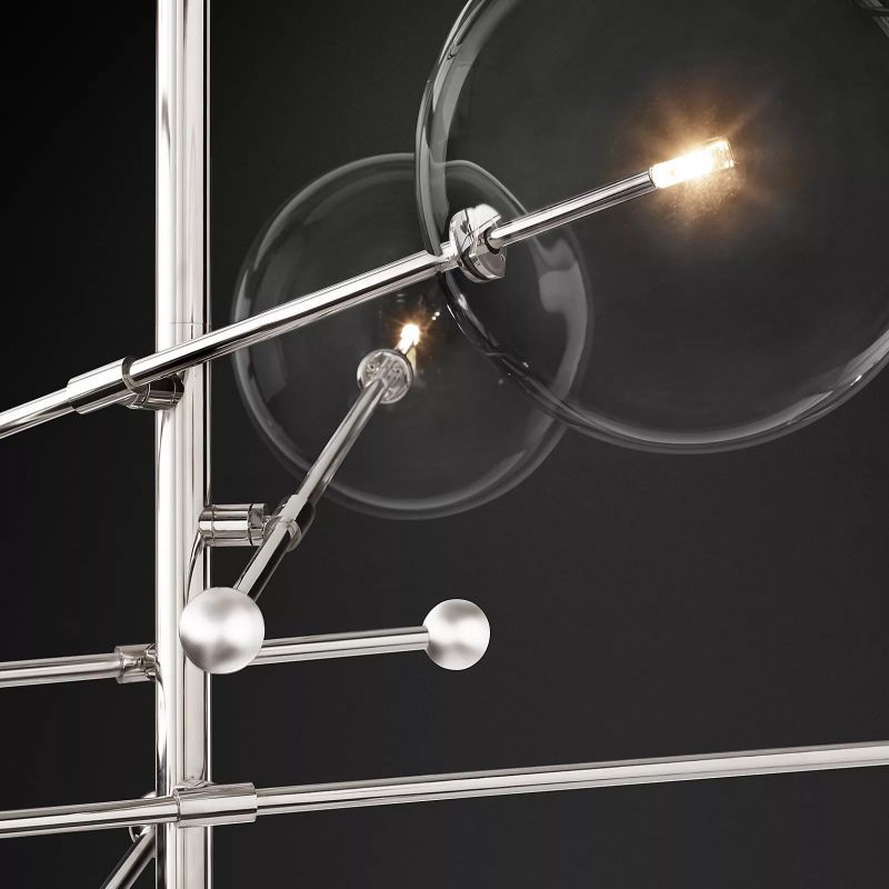 Glass Ball 6-stem Chandelier 55"-HiLamps