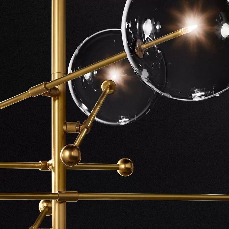 Glass Ball 6-stem Chandelier 55"-HiLamps