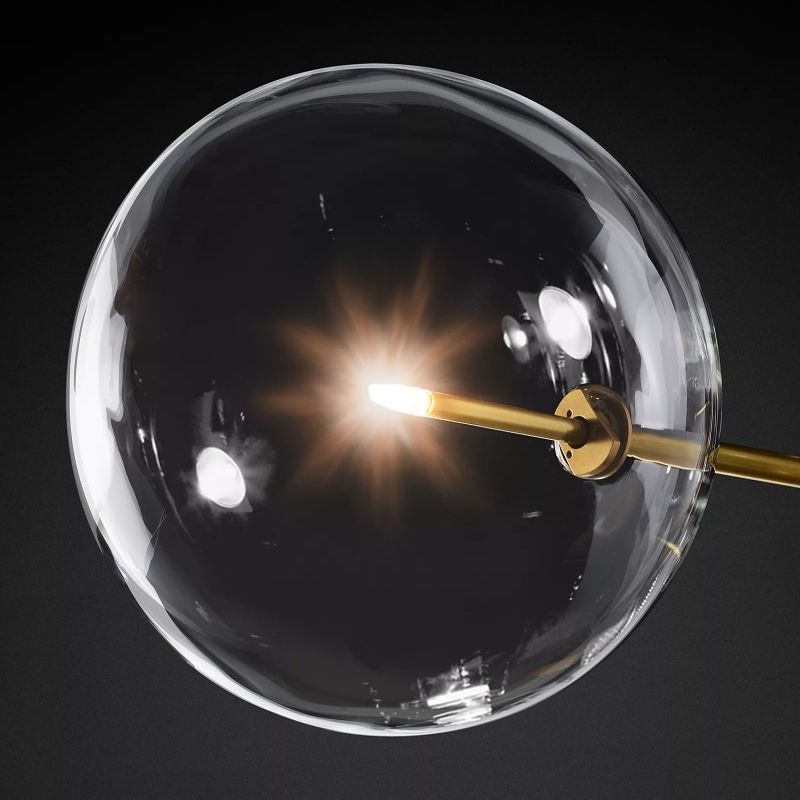 Glass Ball 6-stem Chandelier 55"-HiLamps
